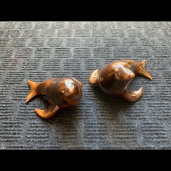 Vintage midcentury ceramic seal lions - Picture 4 of 5
